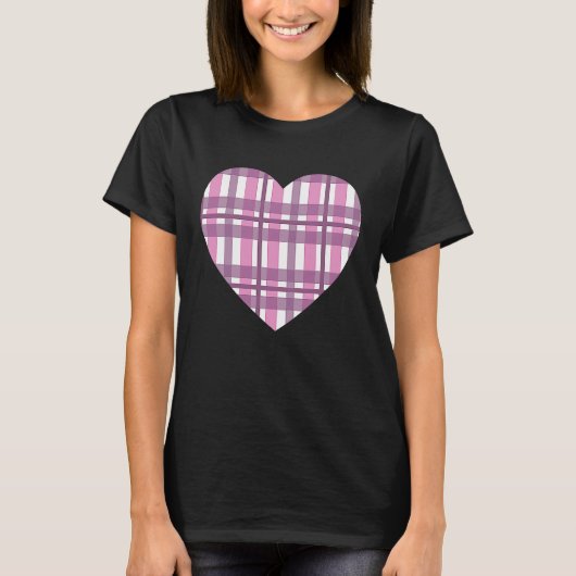 Sublimation Valentine Plaid Heart Nr 2 L T-shirt (Voorkant)