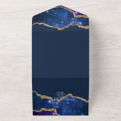 Sublime Agate Blauwe Gouden TROUWSUITE All In One Uitnodiging (Buitenkant)