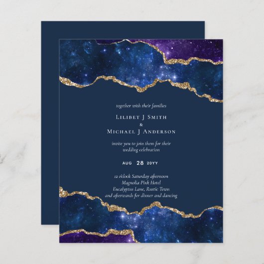 Sublime Agate Blue Gold WEDDING SUITE (Voorkant / Achterkant)