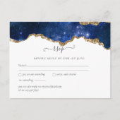 Sublime Agate Blue Gold WEDDING SUITE Briefkaart (Voorkant)
