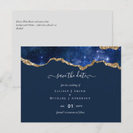 Sublime Agate Blue Gold WEDDING SUITE Briefkaart