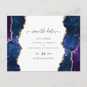 Sublime Agate Blue Gold WEDDING SUITE Briefkaart (Voorkant)