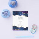 Sublime Agate Blue Gold WEDDING SUITE Flyer (Enkel)
