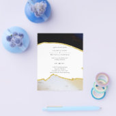 Sublime Black en Gold Modern Wedding Flyer (Enkel)