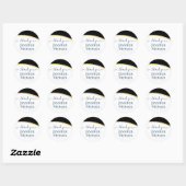 Sublime Black en Gold Modern Wedding Ronde Sticker (Vel)