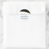 Sublime Black en Gold Modern Wedding Ronde Sticker (Tas)