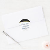 Sublime Black en Gold Modern Wedding Ronde Sticker (Envelop)