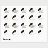 Sublime Black Gold Fleur De Lys Bruiloft Ronde Sticker (Vel)