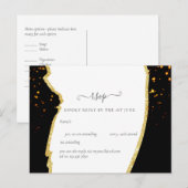 Sublime Black Gold Glitter Wedding Briefkaart (Voorkant / Achterkant)