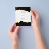 Sublime Black Gold Glitter Wedding Flyer (Hand)