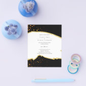 Sublime Black Gold Glitter Wedding Flyer (Enkel)
