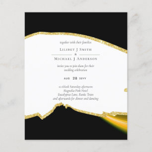 Sublime Black White Gold Wedding Flyer