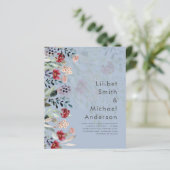 Sublime bordeauxblauwe wilde bloemen trouw elegant (Staand voorkant)