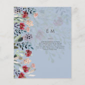 Sublime bordeauxblauwe wilde bloemen trouw elegant (Achterkant)