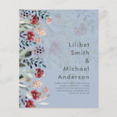 Sublime bordeauxblauwe wilde bloemen trouw elegant (Voorkant)