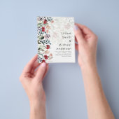 Sublime bordeauxblauwe wilde bloemen trouw elegant flyer (Hand)