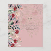 Sublime Bourgogne Blauwe Wilde Bloemen Trouw Elega Flyer (Achterkant)