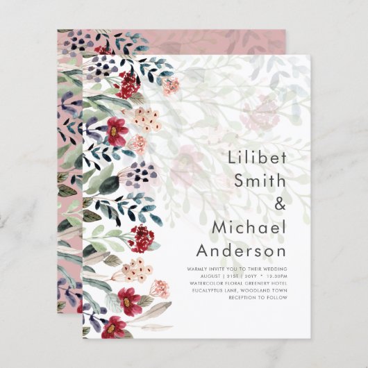 Sublime Bourgondië Blauwe Wilde Bloemen Trouw Eleg (Voorkant / Achterkant)