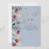 Sublime Bourgondië Blauwe Wilde Bloemen Trouw Eleg Kaart (Achterkant)