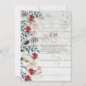 Sublime Bourgondië Blauwe Wilde Bloemen Trouw Eleg Kaart (Achterkant)