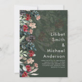 Sublime Bourgondisch Blauwe Wilde Bloemen Trouw El Kaart (Voorkant)