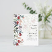 Sublime Burgundy Blue Wildflower Wedding Elegant (Staand voorkant)