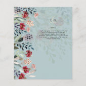 Sublime Burgundy Blue Wildflower Wedding Elegant (Achterkant)