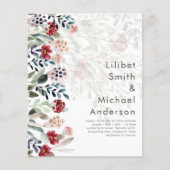 Sublime Burgundy Blue Wildflower Wedding Elegant (Voorkant)