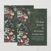 Sublime Burgundy Blue Wildflower Wedding Elegant