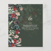 Sublime Burgundy Blue Wildflower Wedding Elegant (Achterkant)