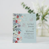 Sublime Burgundy Blue Wildflower Wedding Elegant (Staand voorkant)