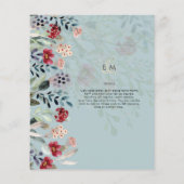 Sublime Burgundy Blue Wildflower Wedding Elegant (Achterkant)