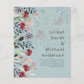 Sublime Burgundy Blue Wildflower Wedding Elegant (Voorkant)