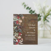 Sublime Burgundy Blue Wildflower Wedding Elegant (Staand voorkant)