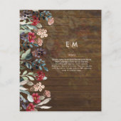 Sublime Burgundy Blue Wildflower Wedding Elegant (Achterkant)