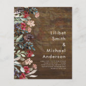 Sublime Burgundy Blue Wildflower Wedding Elegant (Voorkant)