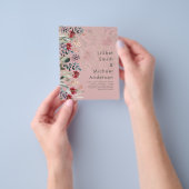 Sublime Burgundy Blue Wildflower Wedding Elegant Flyer (Hand)