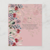 Sublime Burgundy Blue Wildflower Wedding Elegant Flyer (Achterkant)