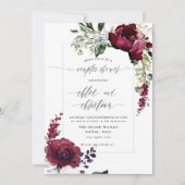 Sublime Burgundy Blush Waterverf Couples Shower Kaart (Voorkant)