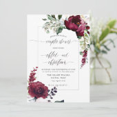 Sublime Burgundy Blush Waterverf Couples Shower Kaart (Staand voorkant)