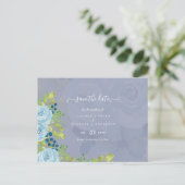 Sublime DUSTY BLUE Floral Wedding Suite Briefkaart (Staand voorkant)