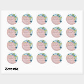 Sublime Dusty Blue Flowers Sage Green Wedding Ronde Sticker (Vel)