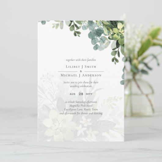 Sublime Dusty Blue GREENERY Eucalyptus WEDDING (Staand voorkant)