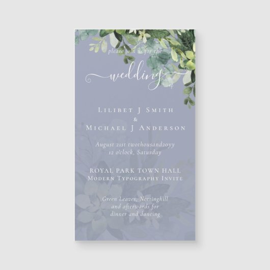 Sublime Dusty Blue GREENERY Eucalyptus WEDDING (Voorkant)