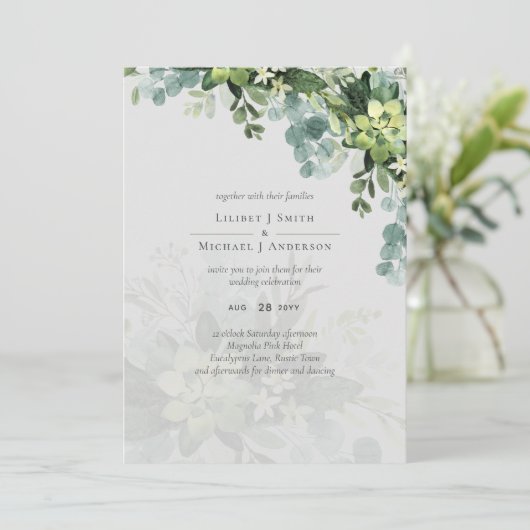 Sublime Dusty Blue GREENERY Eucalyptus WEDDING (Staand voorkant)