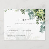 Sublime Dusty Blue GREENERY Eucalyptus WEDDING Briefkaart (Voorkant)