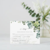 Sublime Dusty Blue GREENERY Eucalyptus WEDDING Briefkaart (Staand voorkant)