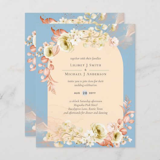 Sublime Dusty Blue Peach Wedding (Voorkant / Achterkant)