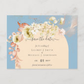 Sublime Dusty Blue Peach Wedding Briefkaart (Voorkant)