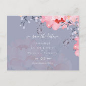 Sublime Dusty Blue Pink Blossom Wedding Suite Briefkaart (Voorkant)